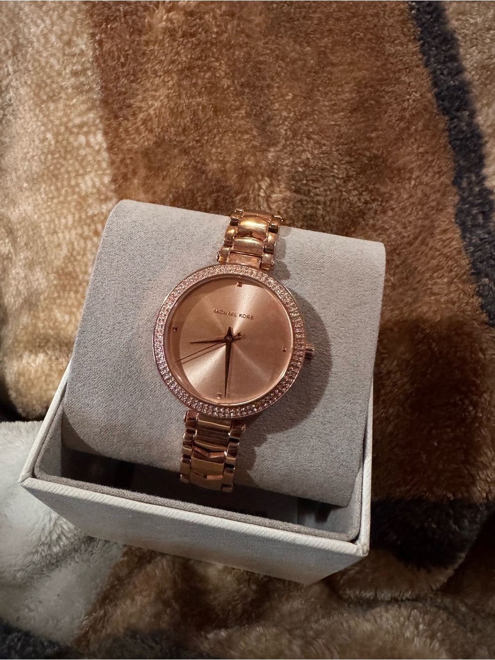 Michael Kors Rose Gold Crystal Bezel Women's Bracelet Watch - Picture 3 of 7